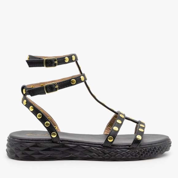 Comfy Studded Strappy Sandals - Picture 2 of 2